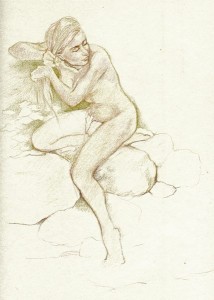 Illustration of Bronze Statue in Italy